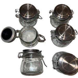 Lot 5 Bormioli Rocco Fido Clear Glass Jar with 85 mm Gasket , 0.75 Liter 3/4 in